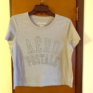 Aeropostale Tee-Gray w/bling logo Sz Medium